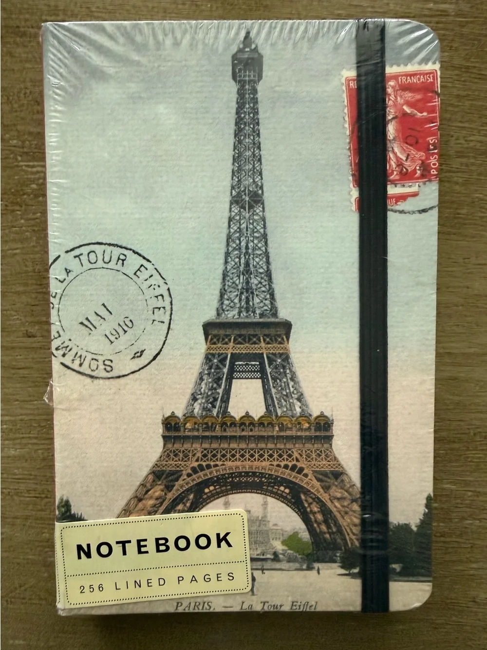 Eiffel Tower Lined Page Notebook w/ elastic closure